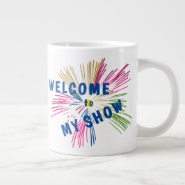 Teksten over vuurwerk grote koffiekop