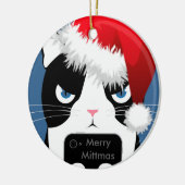 Teksten uit de kerstversiering rond de Mittens-ron Keramisch Ornament (Links)