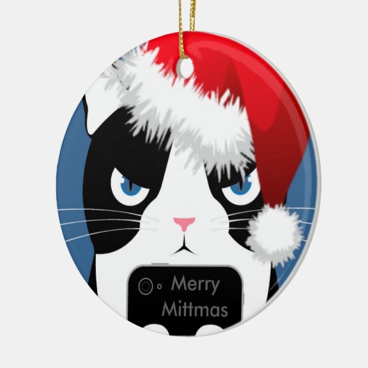 Teksten uit de kerstversiering rond de Mittens-ron Keramisch Ornament (Links)