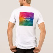 Tekstfoto of Logo Mannen witte dubbelzijdige print Tri-Blend Shirt (Achterkant)