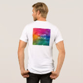 Tekstfoto of Logo Mannen witte dubbelzijdige print Tri-Blend Shirt (Achterkant volledig)