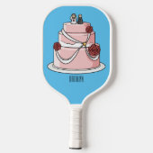 Tekstgebak cartoon pickleball paddle (Achterkant)