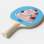 Tekstgebak cartoon tafeltennisbatje (Voorkant Gekanteld)