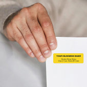 Tekstgebaseerd gele retouradreslabel voor bedrijve etiket