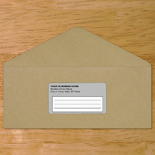 Tekstgebaseerd grijs verzendlabel voor bedrijven