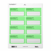 Tekstgebaseerd lichtgroen verzendlabel voor bedrij (Full Sheet)