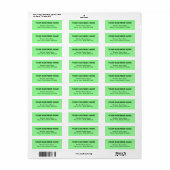 Tekstgebaseerd lichtgroen zakelijk retouradres etiket (Full Sheet)