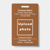 Tekstgebaseerd Met Personeelsfoto Bruine Badge (Voorzijde)