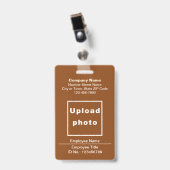 Tekstgebaseerd Met Personeelsfoto Bruine Badge (Voorzijde met clip)