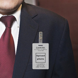 Tekstgebaseerd met werknemersfoto grijze badge