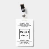 Tekstgebaseerd met witte badge met personeelsfoto (Voorzijde met clip)