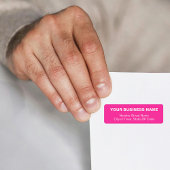 Tekstgebaseerd roze zakelijk retouradreslabel etiket