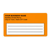 Tekstgebaseerd verzendlabel voor Orange Business (Voorkant)