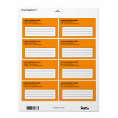 Tekstgebaseerd verzendlabel voor Orange Business (Full Sheet)