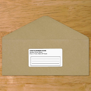 Tekstgebaseerd wit verzendlabel voor bedrijven