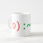 Tekstglimlen (drie stijlen) koffiemok (Voorkant links)