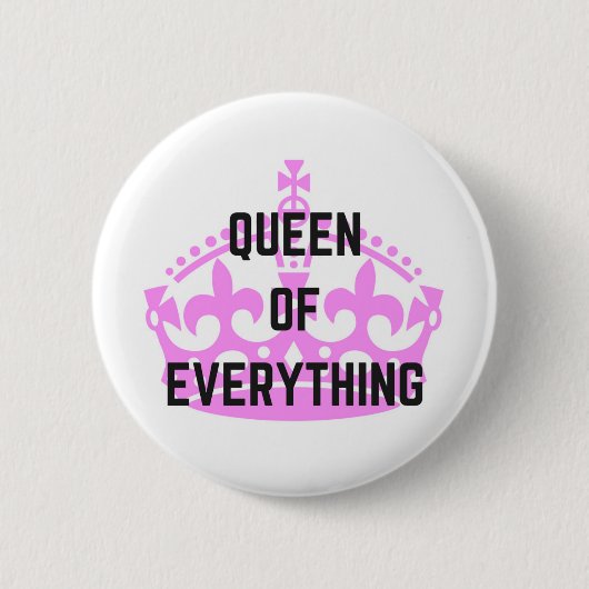 Tekstillustratie koningin van alles ronde button 5,7 cm (Voorkant)