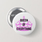 Tekstillustratie koningin van alles ronde button 5,7 cm (Voorkant /achterkant)
