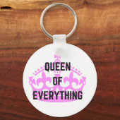 Tekstillustratie koningin van alles sleutelhanger (Voorkant)