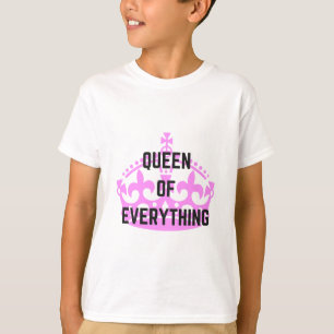 Tekstillustratie koningin van alles t-shirt