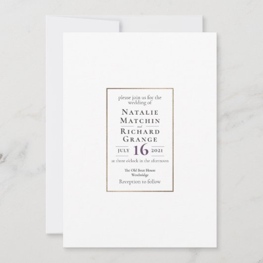 TEKSTINVITATIE SJABLOON 1 KLASSIEKE ELEGANT KAART (Voorkant)