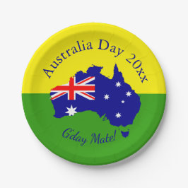 Tekstjaar aanpassen Australië Dag 7" Papieren Bordje