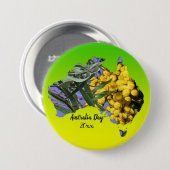 Tekstjaar Australië dag gum lef Wattle Badge bewer Ronde Button 7,6 Cm (Voorkant /achterkant)