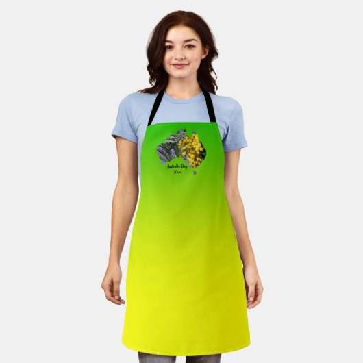 Tekstjaar Australië dag gum lef Wattle bewerken Schort (Gedragen)