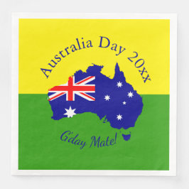 Tekstjaar bewerken Overeenkomend Australië Day Pap Servet