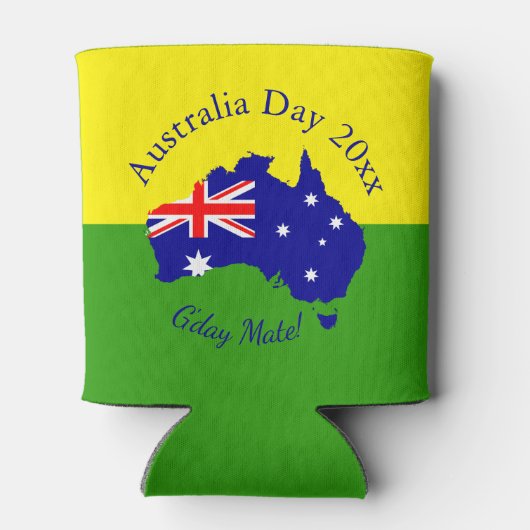 Tekstjaar bewerken Overeenkomend met Australië Dag Blikjeskoeler (Achterkant)