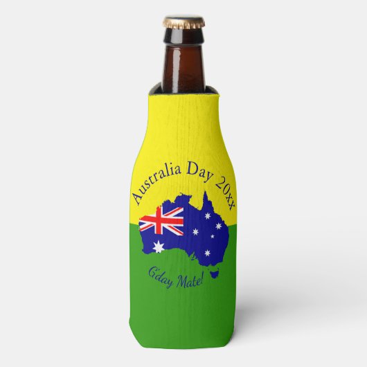 Tekstjaar bewerken Overeenkomend met Australië Dag Flesjeskoeler (Fles Voorkant)