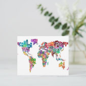 Tekstkaart van de wereld briefkaart (Staand voorkant)