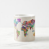 Tekstkaart van de wereld koffiemok (Center)