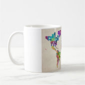 Tekstkaart van de wereld koffiemok (Links)