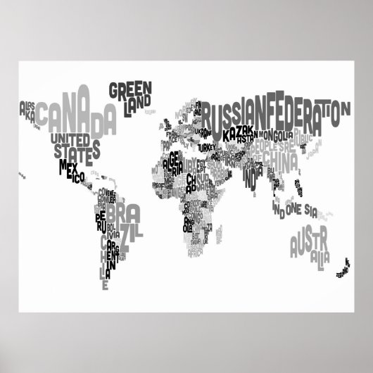 Tekstkaart van de wereld poster (Voorkant)