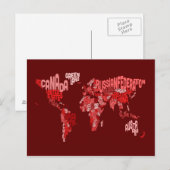 Tekstkaart van de Wereldkaart Briefkaart (Voorkant / Achterkant)