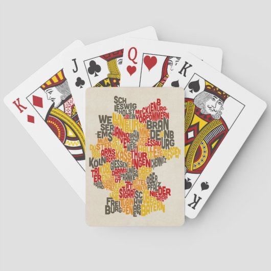Tekstkaart van Duitsland Pokerkaarten (Achterkant)