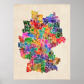 Tekstkaart van Duitsland Poster (Voorkant)