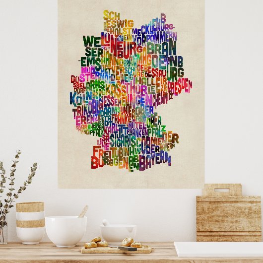 Tekstkaart van Duitsland Poster (Keuken)
