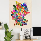 Tekstkaart van Duitsland Poster (Thuiskantoor)