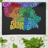 Tekstkaart van Duitsland Theedoek (Gevouwen)