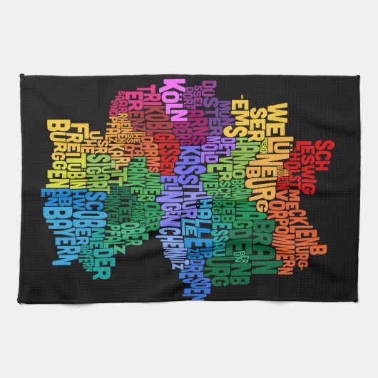 Tekstkaart van Duitsland Theedoek (Horizontaal)