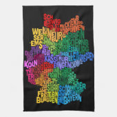 Tekstkaart van Duitsland Theedoek (Verticaal)