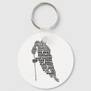 Tekstkunst van ockey Player Sleutelhanger