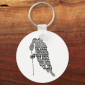 Tekstkunst van ockey Player Sleutelhanger (Voorkant)