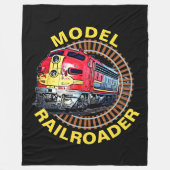Tekstmodel Railroader Red Yellow Diesel wijzigen Fleece Deken (Voorkant)