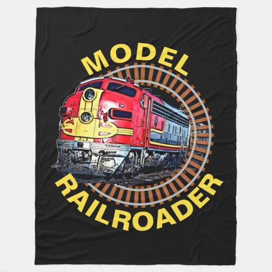 Tekstmodel Railroader Red Yellow Diesel wijzigen Fleece Deken (Voorkant)