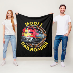 Tekstmodel Railroader Red Yellow Diesel wijzigen Fleece Deken
