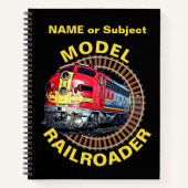 Tekstmodel Railroader Red Yellow Diesel wijzigen Notitieboek (Voorkant)