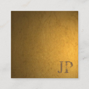 Tekstmonogram gebruikt Kraft Paper Kijk Vierkante Visitekaartje